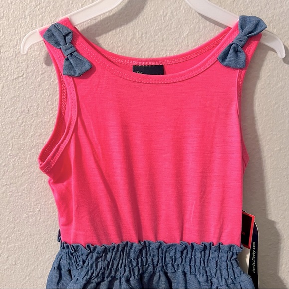 NWT Girls Cotton/Denium Embroidered Dress - Picture 4 of 7